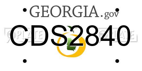 CDS2840 Georgia License Plate
