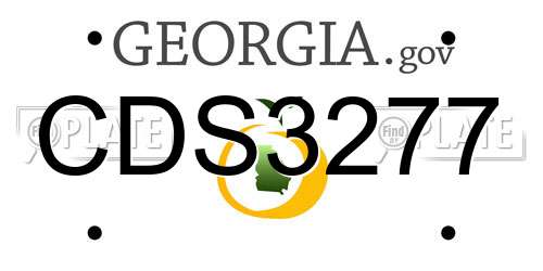 CDS3277 Georgia License Plate