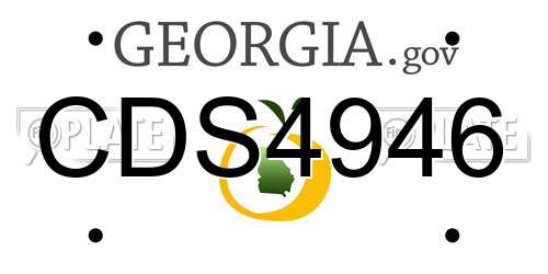 CDS4946 Georgia License Plate