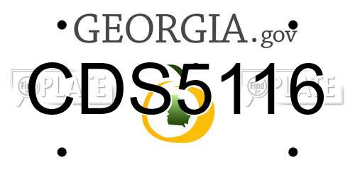 CDS5116 Georgia License Plate