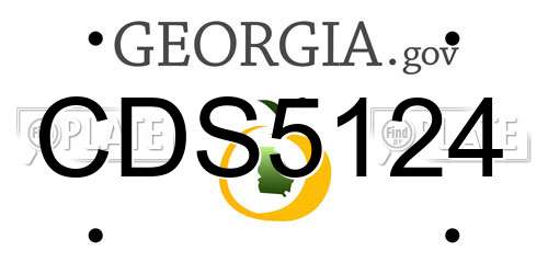 CDS5124 Georgia License Plate