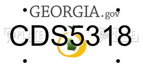 CDS5318 Georgia License Plate