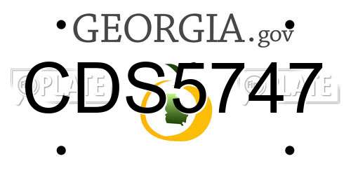 CDS5747 Georgia License Plate