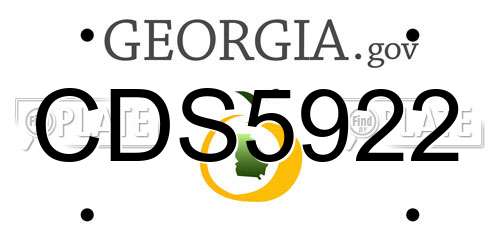 CDS5922 Georgia License Plate