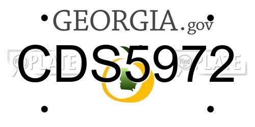 CDS5972 Georgia License Plate