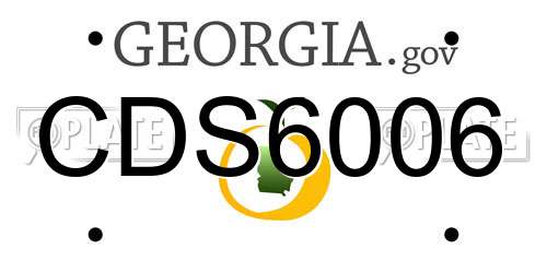 CDS6006 Georgia License Plate