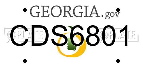 CDS6801 Georgia License Plate