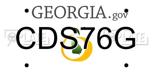 CDS76G Georgia License Plate