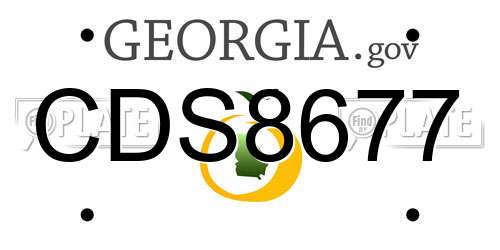 CDS8677 Georgia License Plate