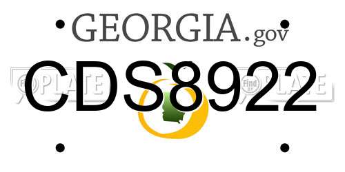 CDS8922 Georgia License Plate
