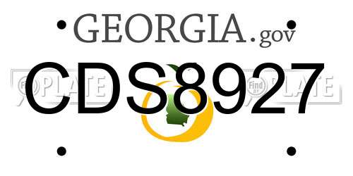 CDS8927 Georgia License Plate