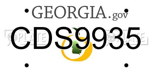 CDS9935 Georgia License Plate