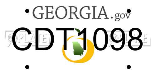 CDT1098 Georgia License Plate