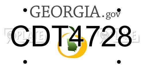 CDT4728 Georgia License Plate