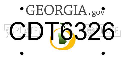 CDT6326 Georgia License Plate