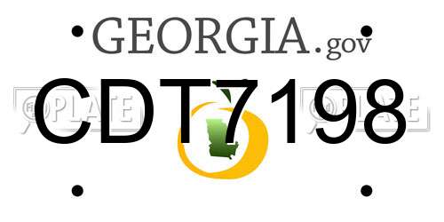 CDT7198 Georgia License Plate