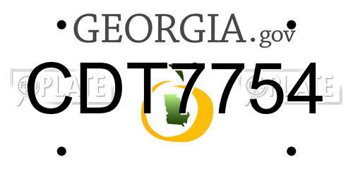 CDT7754 Georgia License Plate