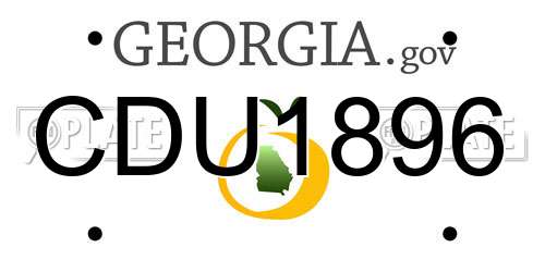 CDU1896 Georgia License Plate