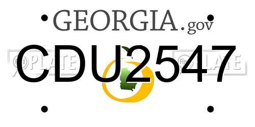CDU2547 Georgia License Plate