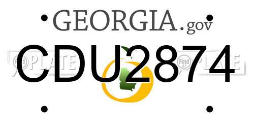 CDU2874 Georgia License Plate