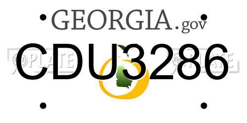 CDU3286 Georgia License Plate