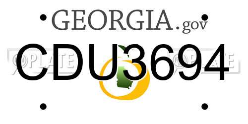 CDU3694 Georgia License Plate