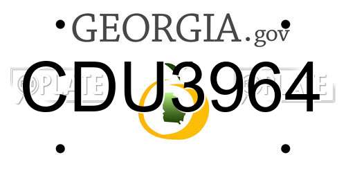 CDU3964 Georgia License Plate