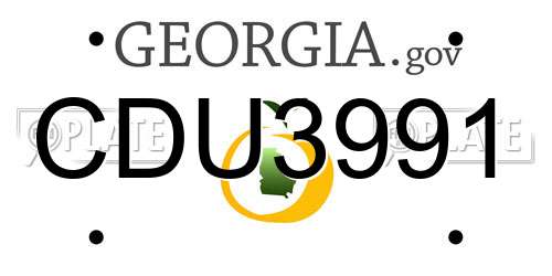 CDU3991 Georgia License Plate