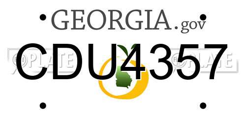 CDU4357 Georgia License Plate