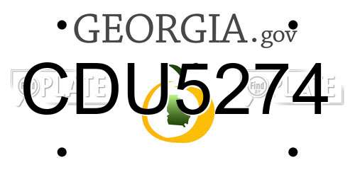 CDU5274 Georgia License Plate
