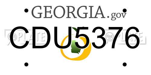 CDU5376 Georgia License Plate