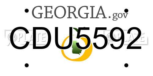 CDU5592 Georgia License Plate