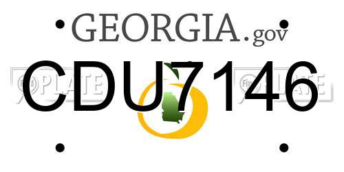 CDU7146 Georgia License Plate
