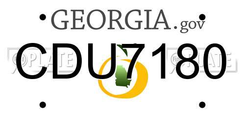 CDU7180 Georgia License Plate