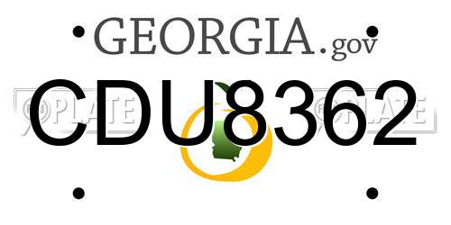 CDU8362 Georgia License Plate