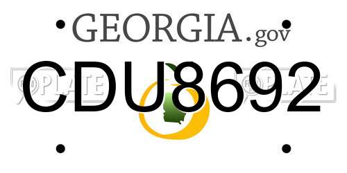 CDU8692 Georgia License Plate