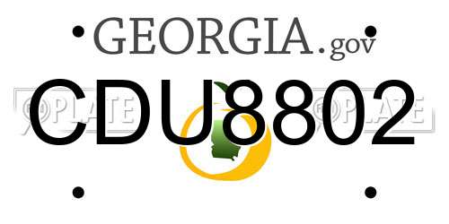 CDU8802 Georgia License Plate