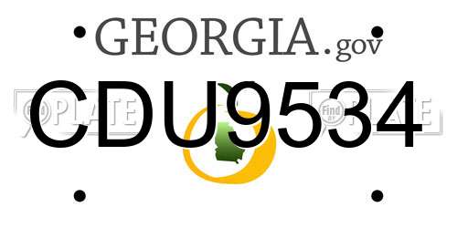 CDU9534 Georgia License Plate
