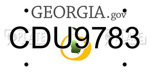 CDU9783 Georgia License Plate