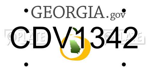 CDV1342 Georgia License Plate