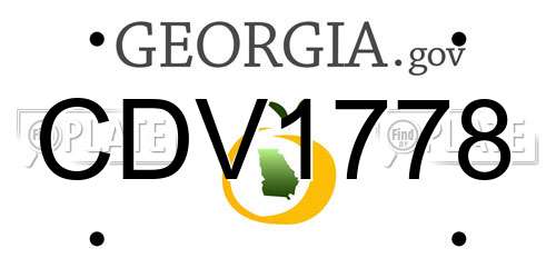 CDV1778 Georgia License Plate