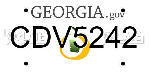 CDV5242 Georgia License Plate