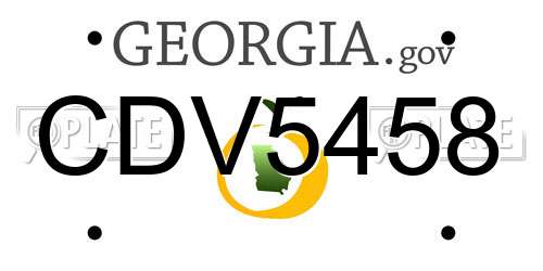 CDV5458 Georgia License Plate