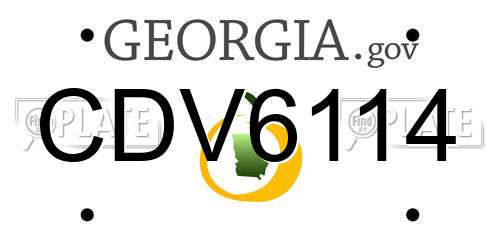 CDV6114 Georgia License Plate