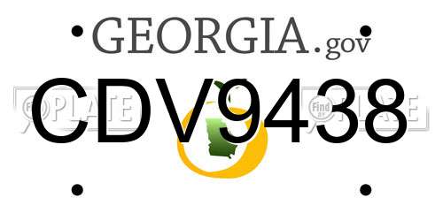 CDV9438 Georgia License Plate
