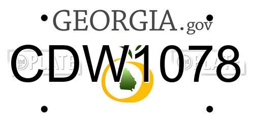 CDW1078 Georgia License Plate