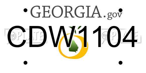 CDW1104 Georgia License Plate