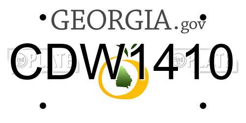 CDW1410 Georgia License Plate