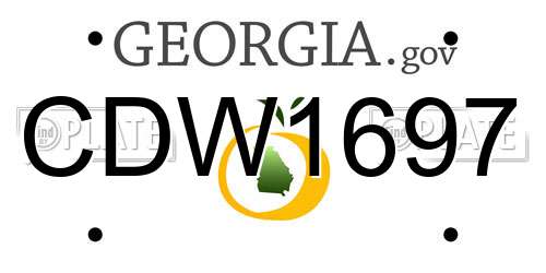 CDW1697 Georgia License Plate