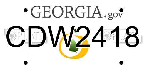 CDW2418 Georgia License Plate